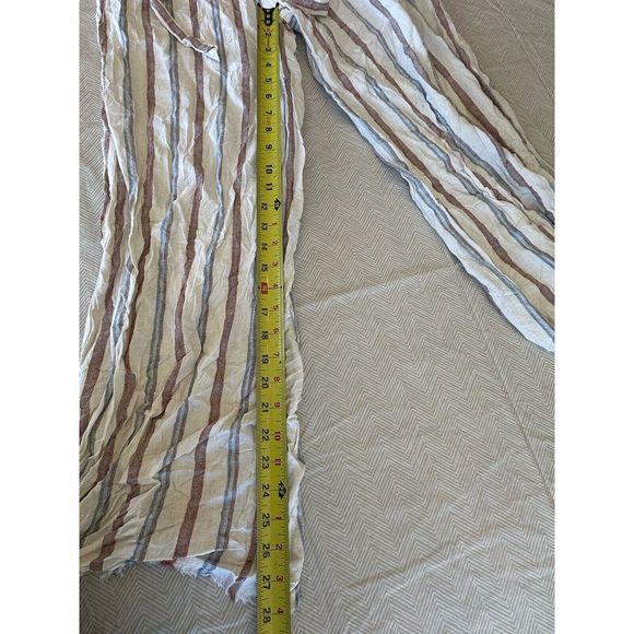Rewind Linen Blend Stripped Pants Women's M - Picture 5 of 11